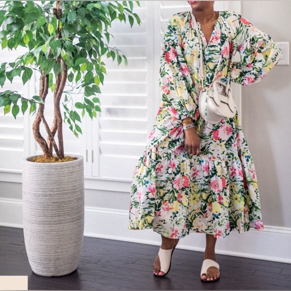 H&M Floral Midi Relaxed Fit Dress Size XS - Picture 8 of 17